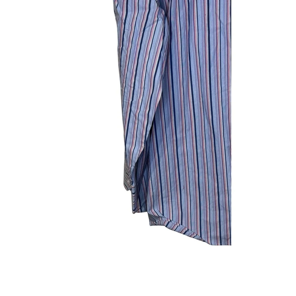 Tailorbyrd Mens Shirt Striped Button Up Long Sleeve Cuffed Multicolor Cotton 3XL